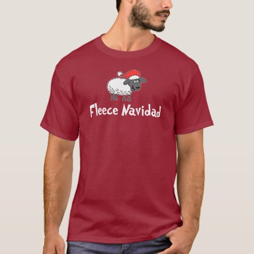 Fleece Navidad Santa Sheep Christmas Pun T_Shirt