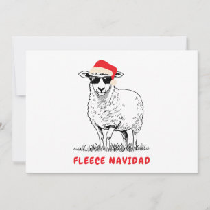 Fleece Navidad Sheep in Sunglasses Holiday Card