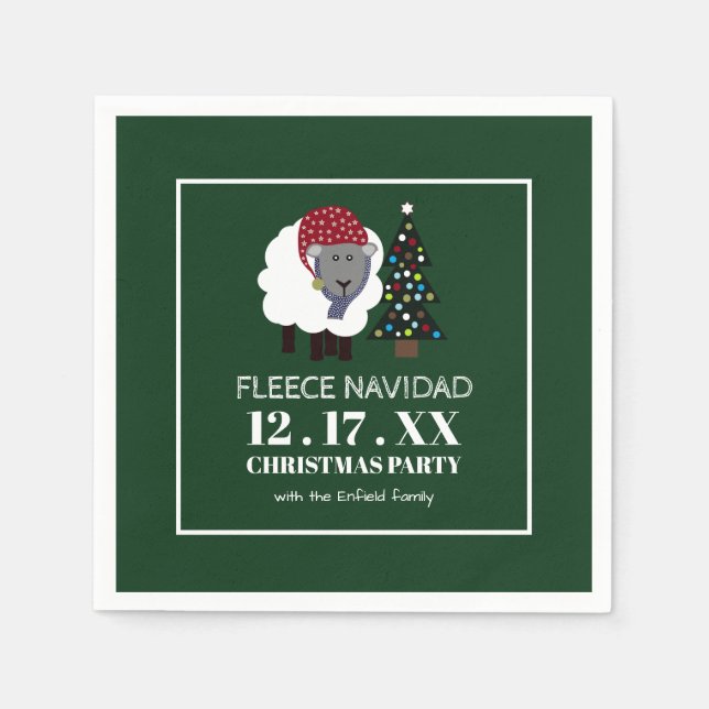 Fleece Navidad, Spanish Style Christmas Napkins (Front)