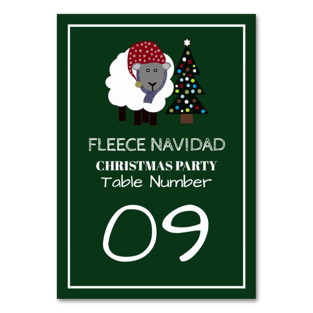 Fleece Navidad, Spanish Style Christmas Table No. Table Number (Front)