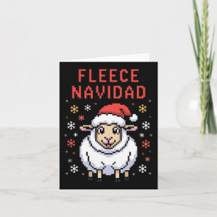 Fleece Navidad Ugly Sweater Funny Christmas Sheep  Card