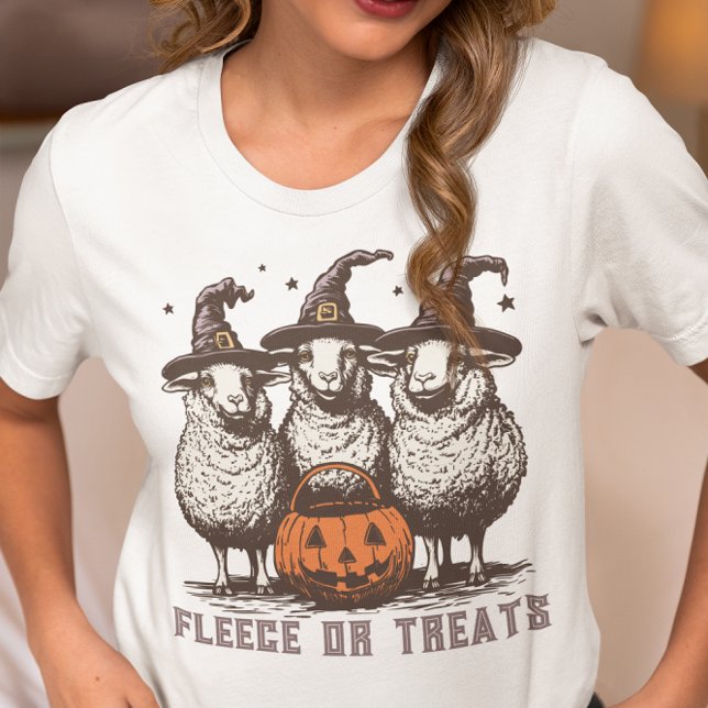 Fleece or Treats Sheep Halloween Tri-Blend Shirt (Creator Uploaded)