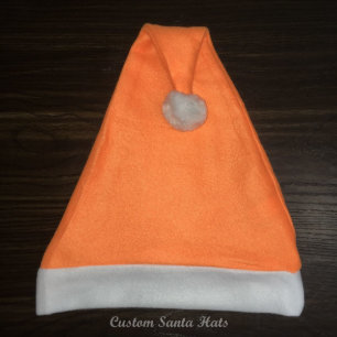 Fleece Orange Santa Hat