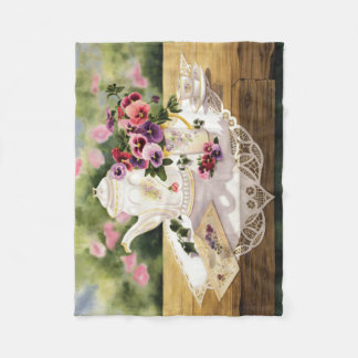 Fleece Throw ~'Victorian Tea' Blanket
