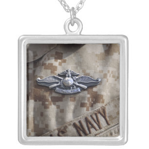Fleet Marine Force Warfare device pin Silver Plated Necklace