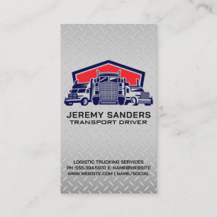 Fleet of Semi Trucks Transport Business Card
