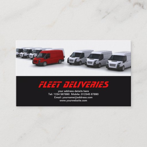Customizable Fleet of vans business card