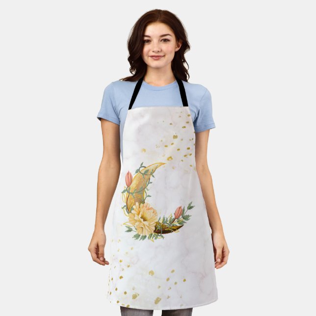 Fleeting Dawn, Floral Moon Yellow Apron (Worn)