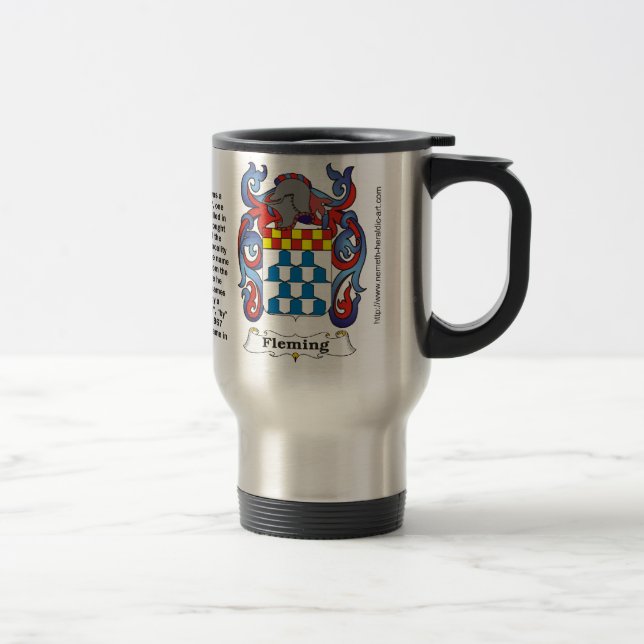 Fleming coat of arms on a Travel Mug (Right)