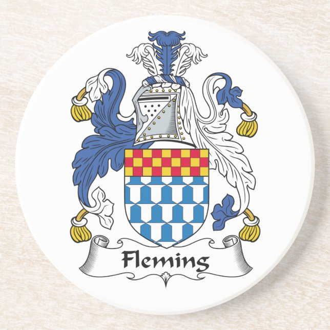 Fleming Family Crest Drink Coaster (Front)