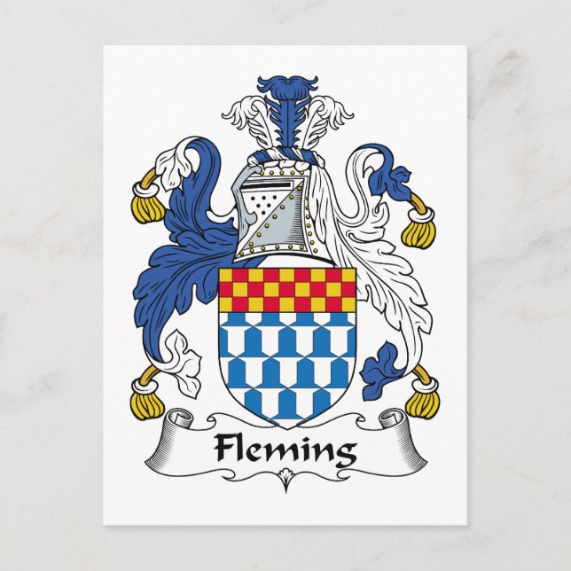 Fleming Family Crest Postcard (Front)