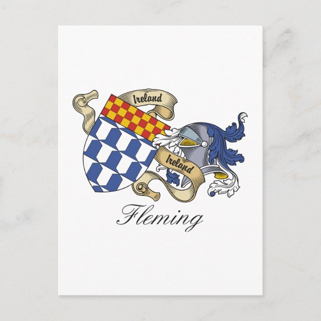 Fleming Family Crest Postcard (Front)