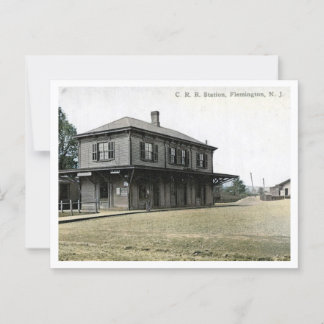 Flemington NJ Central Rail Road Station 1910s Postcard