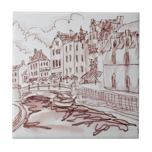 Flemish Architecture | Ghent, Belgium Ceramic Tile (Front)