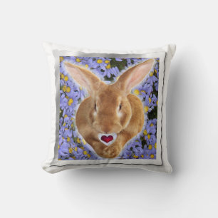 Flemish Giant Bunny Throw Pillow