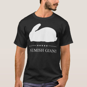 Flemish Giant Rabbit White Silhouette T-Shirt