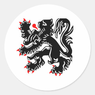 Flemish Lion. Classic Round Sticker