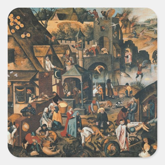 Flemish Proverbs Square Sticker (Front)