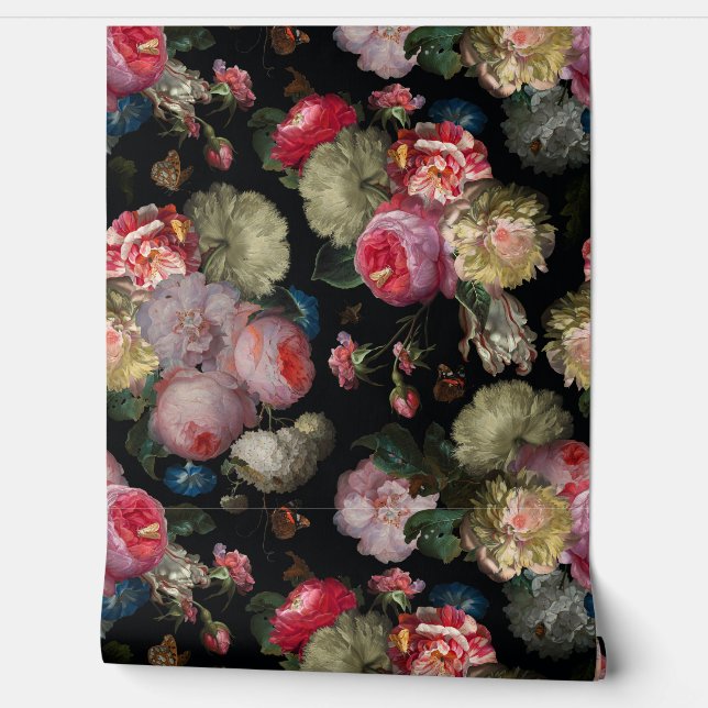Flemish Vintage Dark Night Romanticism Wallpaper Wallpaper (Unrolling)