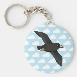 Flesh-footed Shearwater (flying) Basic Button Keychain