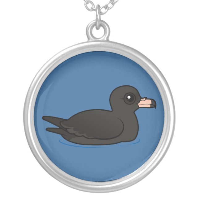 Flesh-footed Shearwater Silver Plated Necklace (Front)