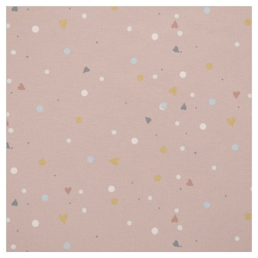 Flesh Heart Dot Dusty Pink Gold Gray Baby Nursery Fabric