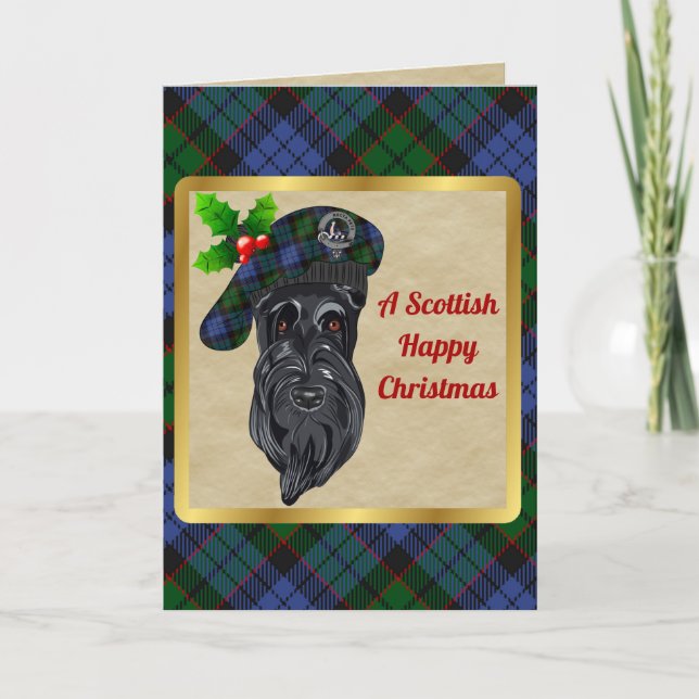 Fletcher Badge & Tartan Personalized Xmas Card (Front)