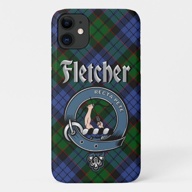 Fletcher Clan Badge & Tartan Phone Case (Back)