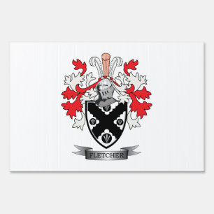 Fletcher Family Crest Coat of Arms Sign