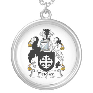 Fletcher Family Crest Silver Plated Necklace