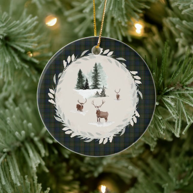 Fletcher of Dunans Modern Scottish Tartan  Ceramic Ornament (Tree)