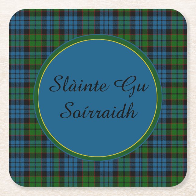 Fletcher Plaid Gaelic Toast Paper Coasters (Front)