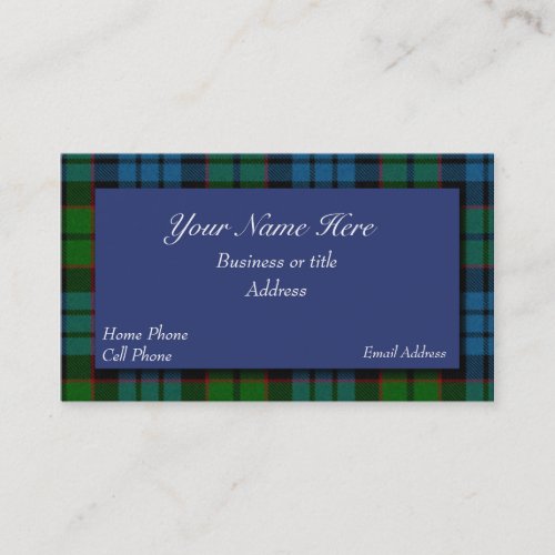 Fletcher Scottish Tartan Plaid Business Card