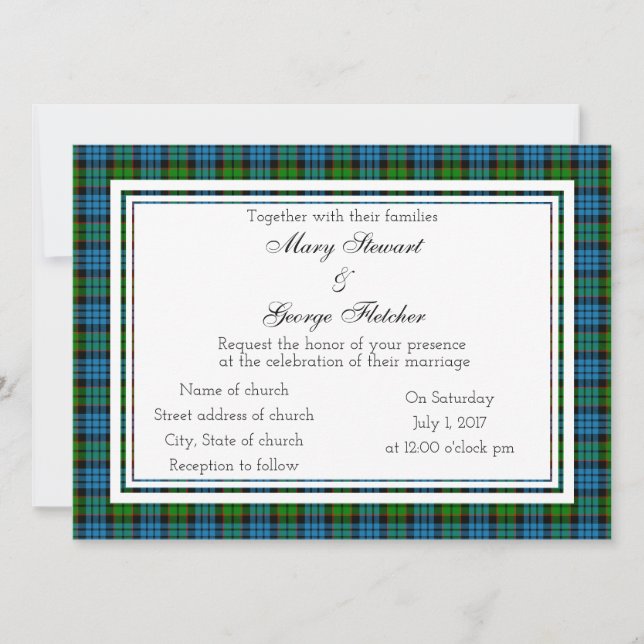 Fletcher Scottish Wedding Invitation (Front)