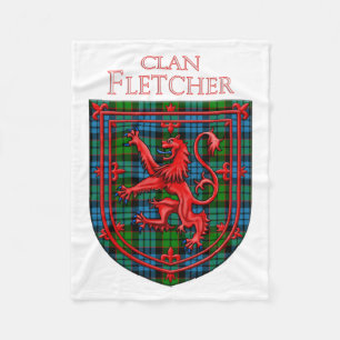 Fletcher Tartan Scottish Plaid Lion Rampant Fleece Blanket