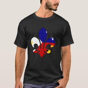 Fleur Acadiana Flag Louisiana Cajun Country Citize T-Shirt
