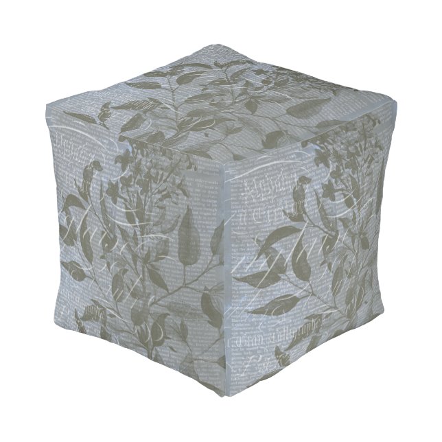 Fleur de Bleu I Pouf (Angled Front)