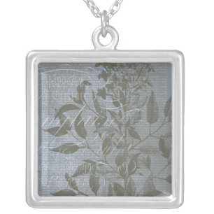 Fleur de Bleu I Silver Plated Necklace