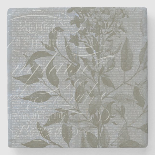Fleur de Bleu I Stone Coaster (Front)