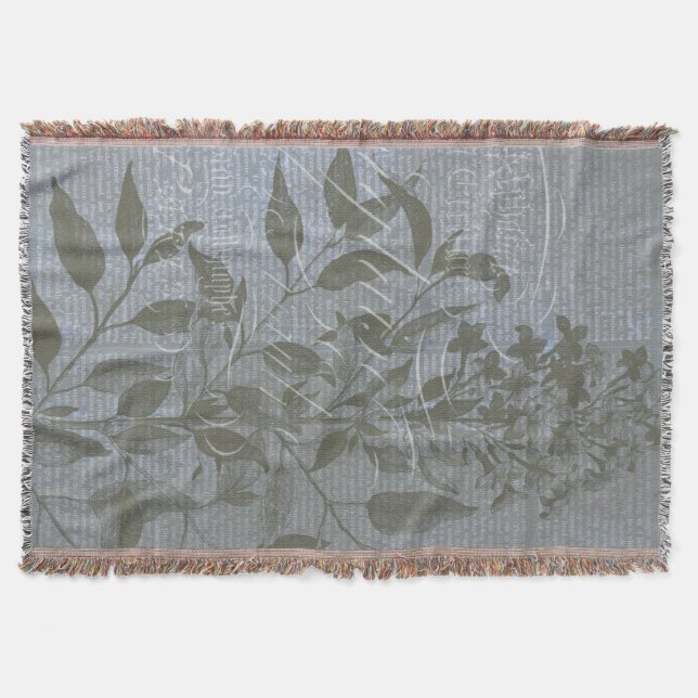 Fleur de Bleu I Throw Blanket (Front)