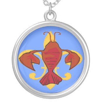 Fleur De Craw  Craw Dat Silver Plated Necklace by figstreetstudio at Zazzle