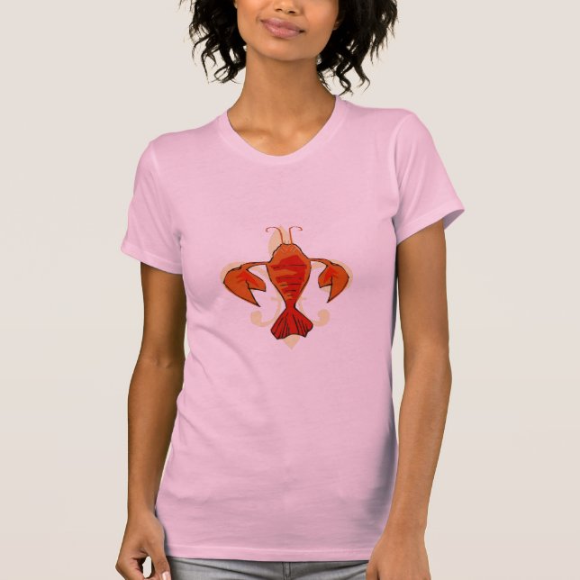 Fleur De Craw Crayfish, Fleur De Lis T-Shirt (Front)