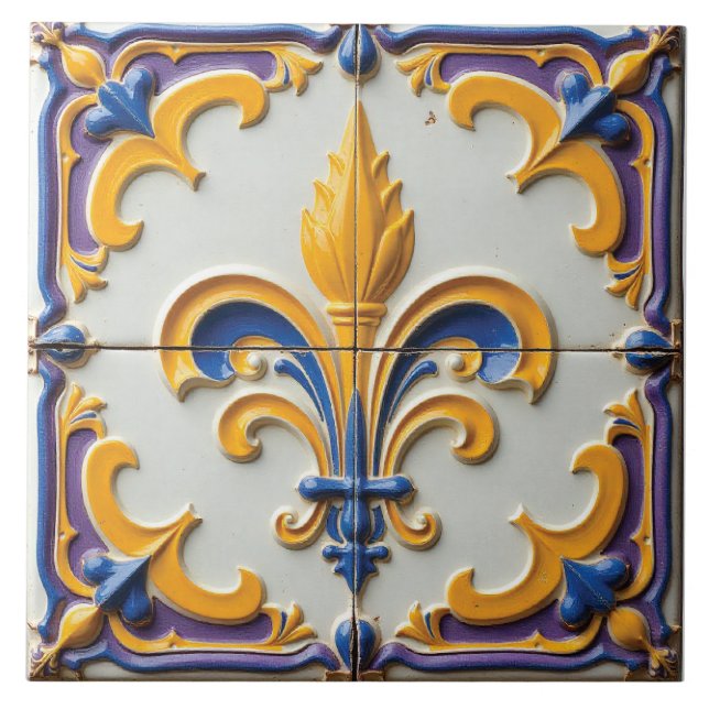 Fleur de la Couronne Ceramic Tile (Front)