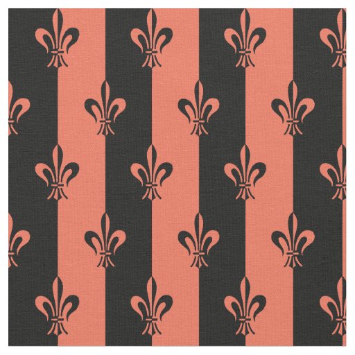 Fleur De Lic Stripes in Black and Red Fabric