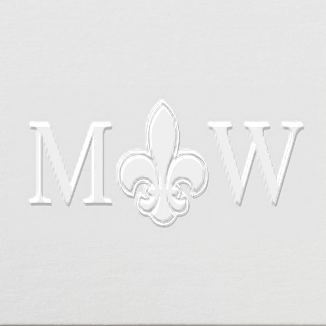 Fleur de Lis #22 Couple Wedding 2 Initial Monogram Embosser (Design)