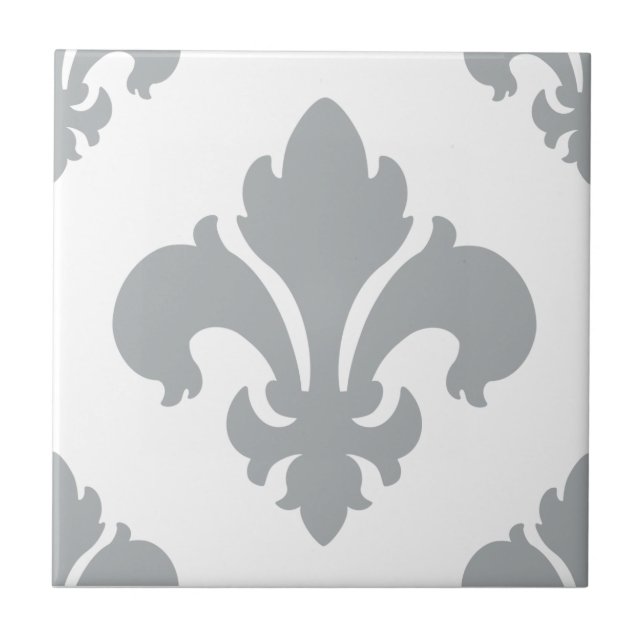 Fleur De Lis 2 Paloma Ceramic Tile (Front)