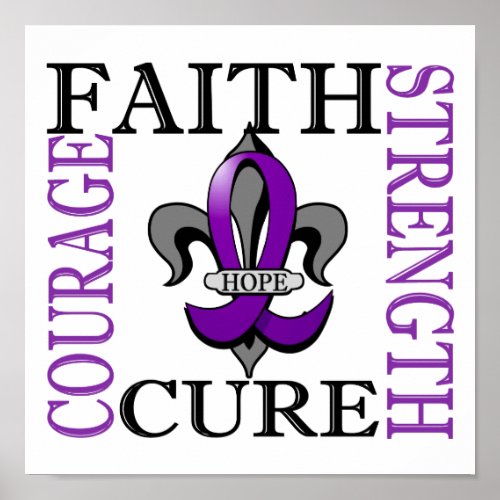 Fleur De Lis 3 Alzheimers Disease Poster