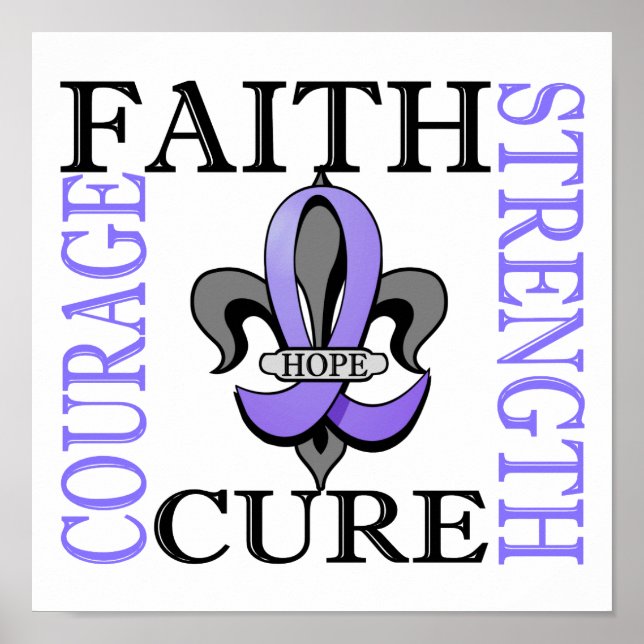 Fleur De Lis 3 Esophageal Cancer Poster (Front)