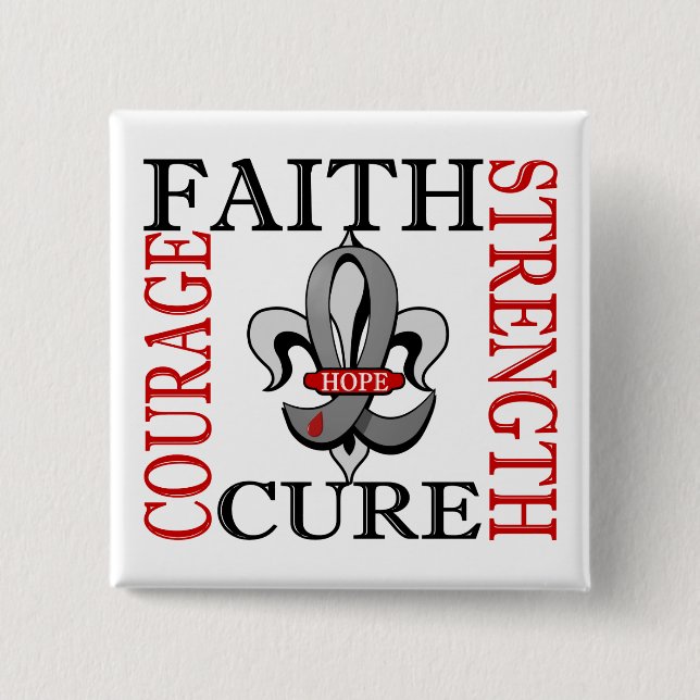 Fleur De Lis 3 Juvenile Diabetes Pinback Button (Front)
