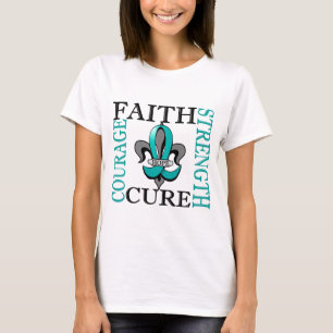 Fleur De Lis 3 Ovarian Cancer T-Shirt